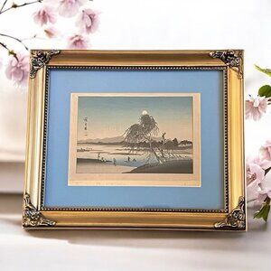 Shima Art Company Vintage Hiroshige Japanese 5x7 1930’s Woodblock Print